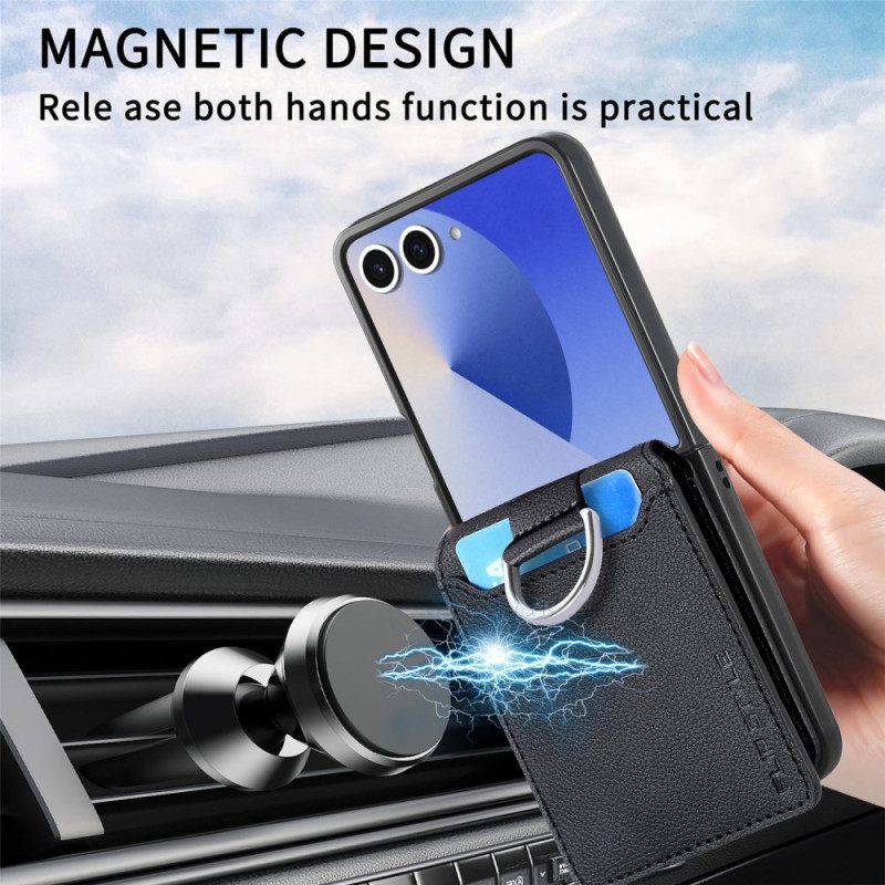 Kuori Samsung Galaxy Z Flip 7 Premium-korttikotelo Ja Pidike Suojakuori