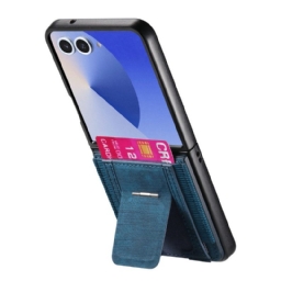 Kuori Samsung Galaxy Z Flip 7 Retrotyylinen Pidike Ja Korttikotelo