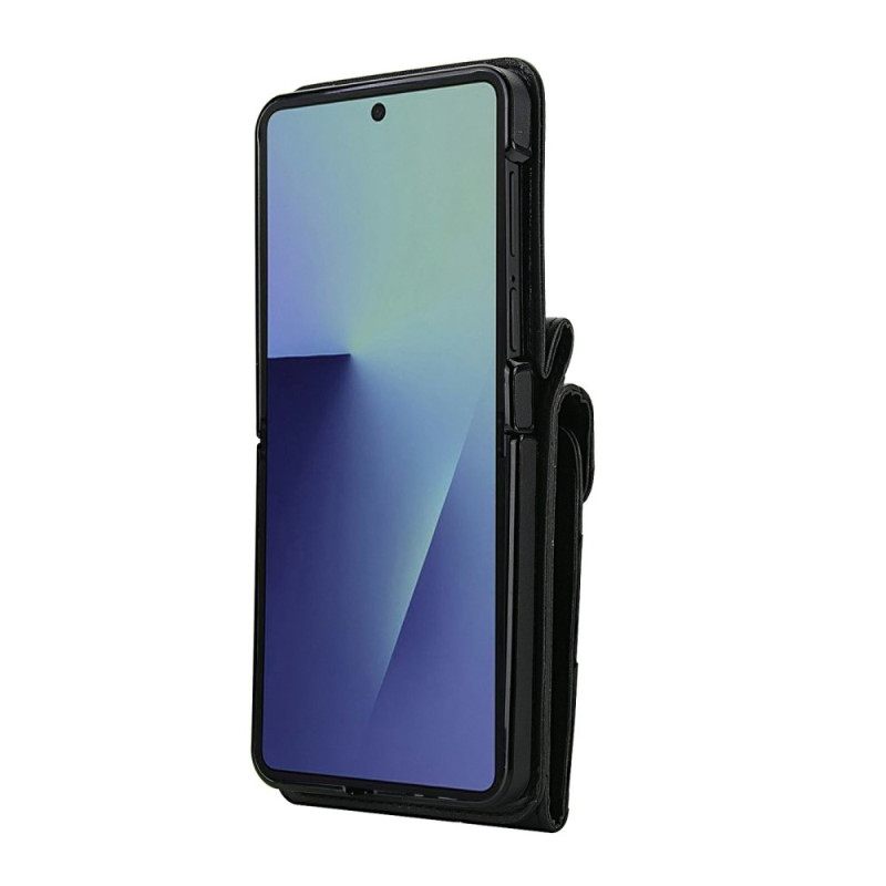 Kuori Samsung Galaxy Z Flip 7 Rfid-suojattu Korttikotelo Ja Hihna