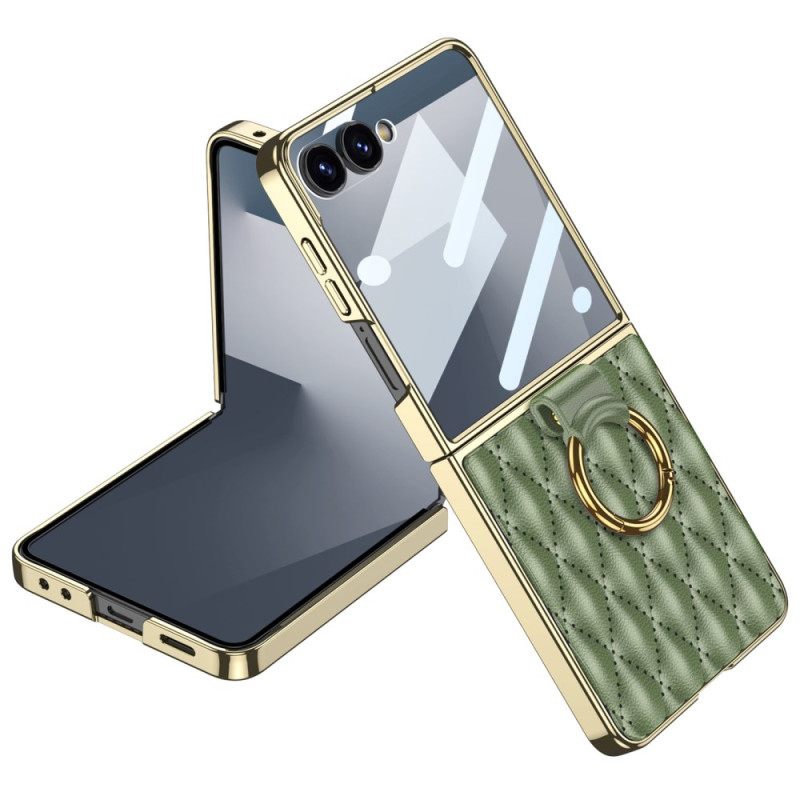 Kuori Samsung Galaxy Z Flip 7 Tikattu Muotoilu Sormuspidikkeellä