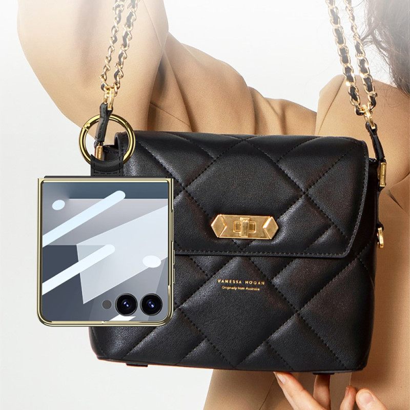 Kuori Samsung Galaxy Z Flip 7 Tikattu Muotoilu Sormuspidikkeellä