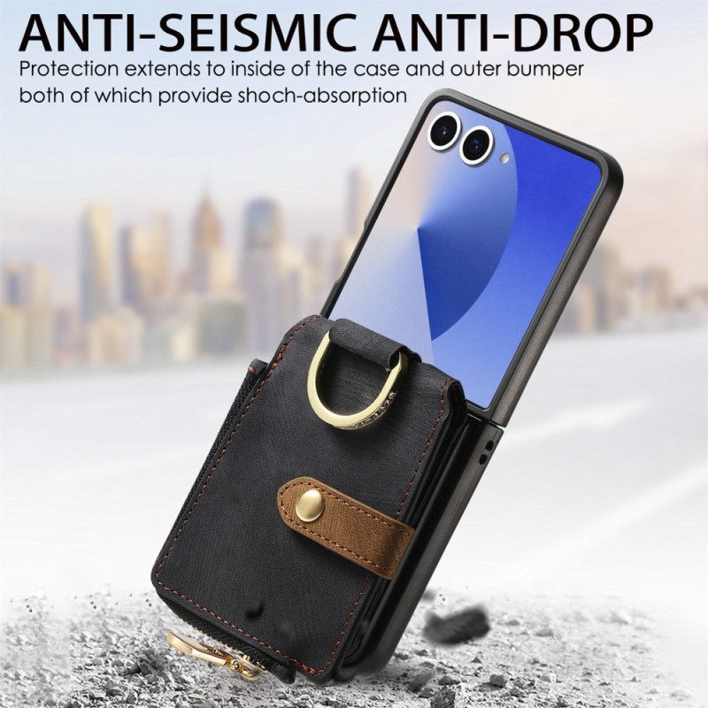 Kuori Samsung Galaxy Z Flip 7 Vetoketjullinen Tasku Ja Korttipidike