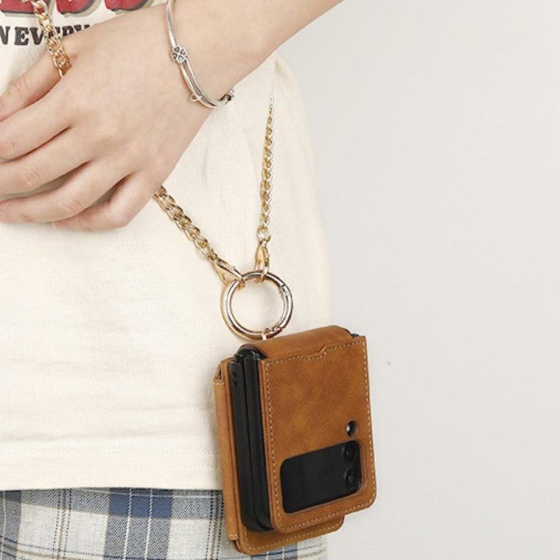 Puhelinkuoret Samsung Galaxy Z Flip 7 Korttikotelo Ja Irrotettava Ketju