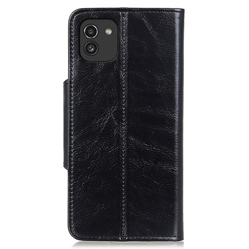 Kotelot Samsung Galaxy A03s Kiiltävä Keinonahkapainike