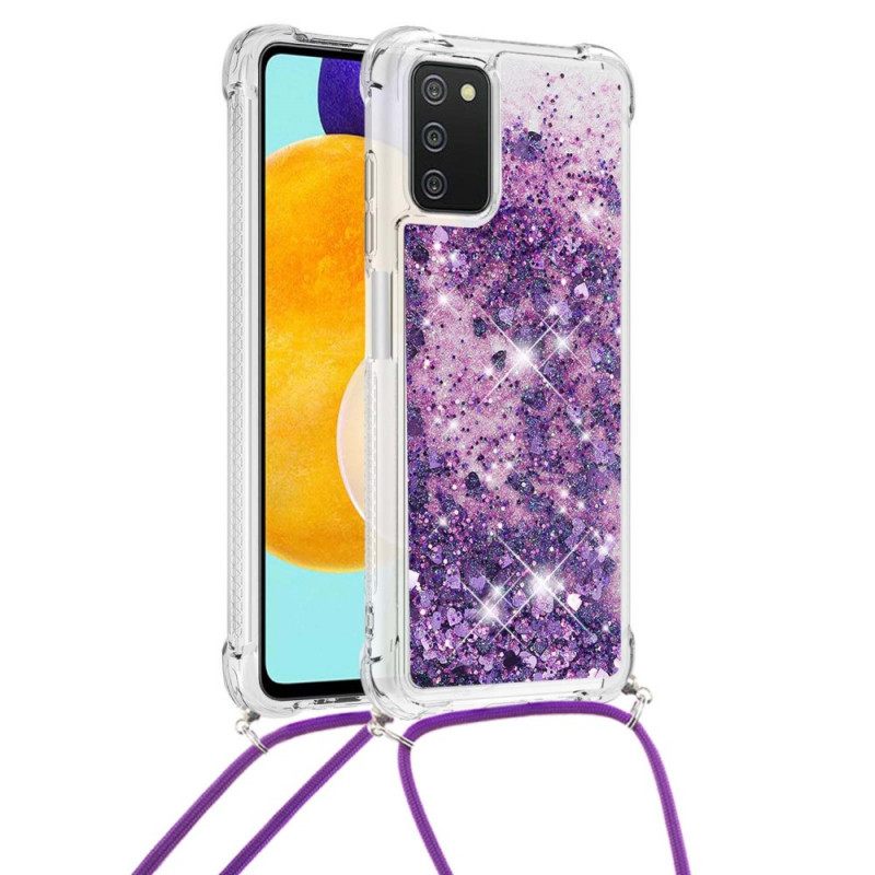 Kuori Samsung Galaxy A03s Paljetteja Kiristysnyörillä