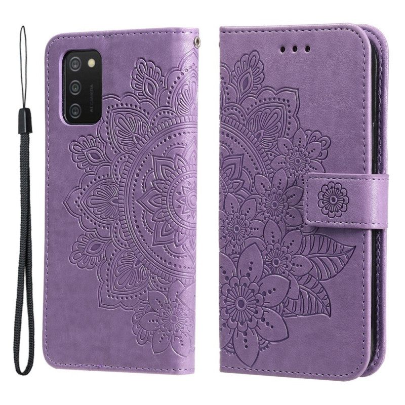 Nahkakotelo Samsung Galaxy A03s Flower Mandala