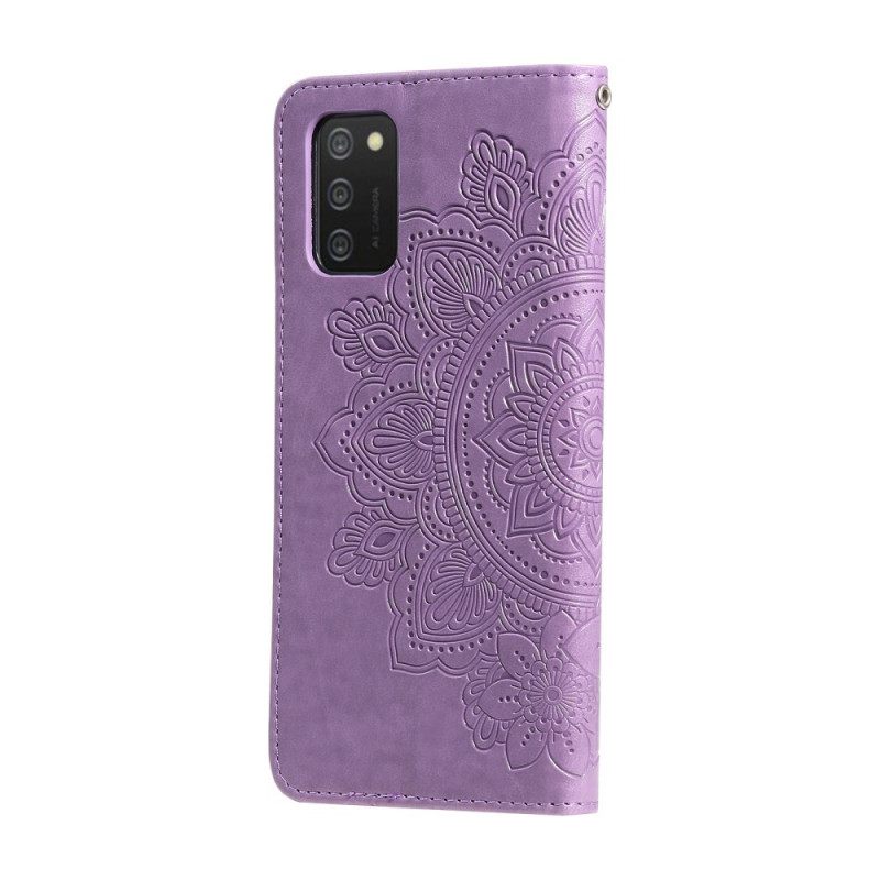 Nahkakotelo Samsung Galaxy A03s Flower Mandala
