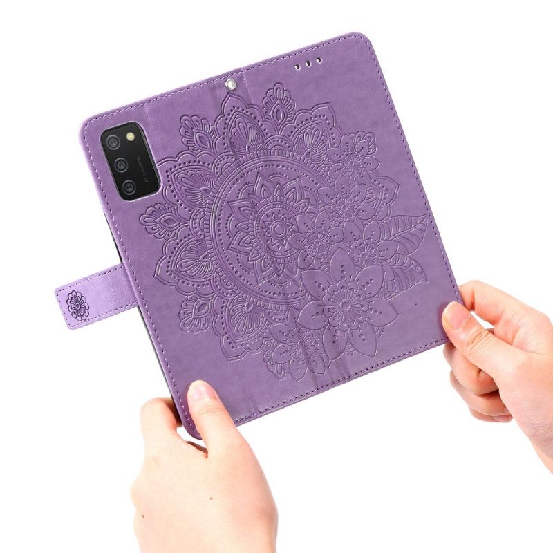 Nahkakotelo Samsung Galaxy A03s Flower Mandala