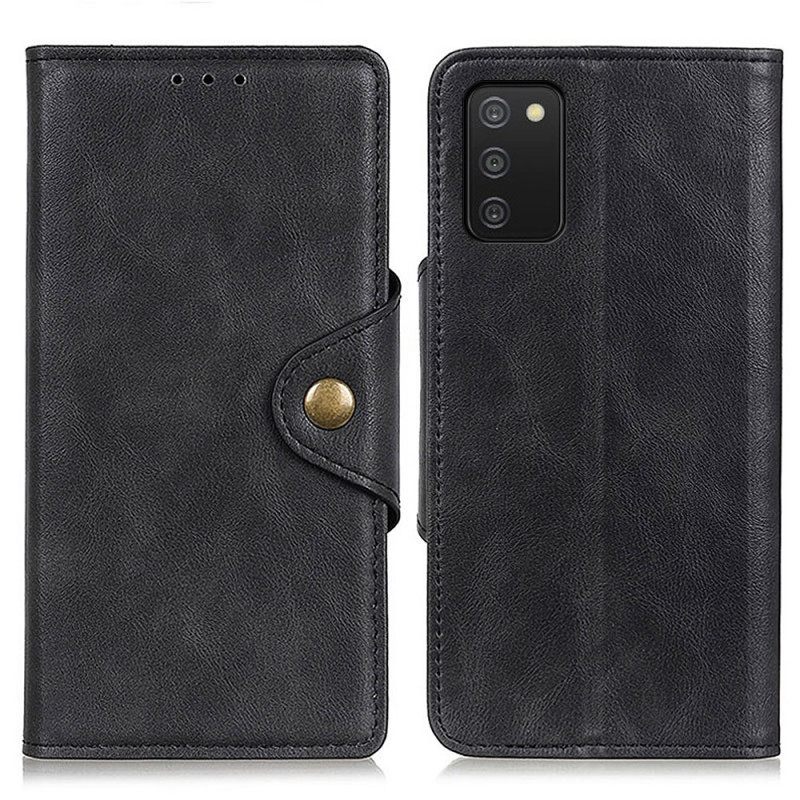 Nahkakotelo Samsung Galaxy A03s Keinonahkapainike