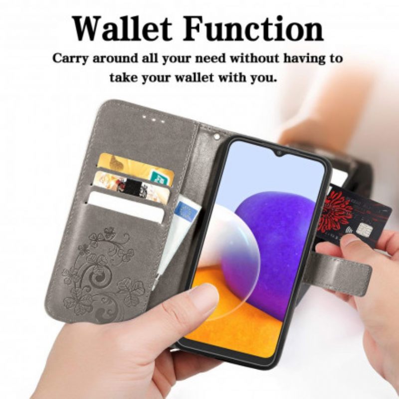 Flip Case Samsung Galaxy A22 4G Four Leaf Clover