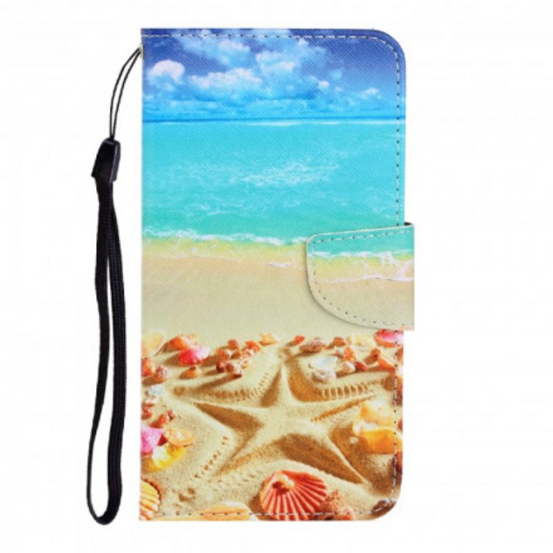 Kotelot Samsung Galaxy A22 4G Suojaketju Kuori Beach Lanyardissa