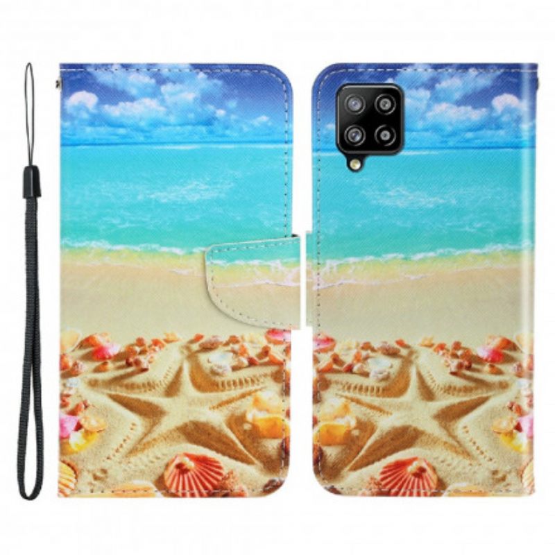 Kotelot Samsung Galaxy A22 4G Suojaketju Kuori Beach Lanyardissa