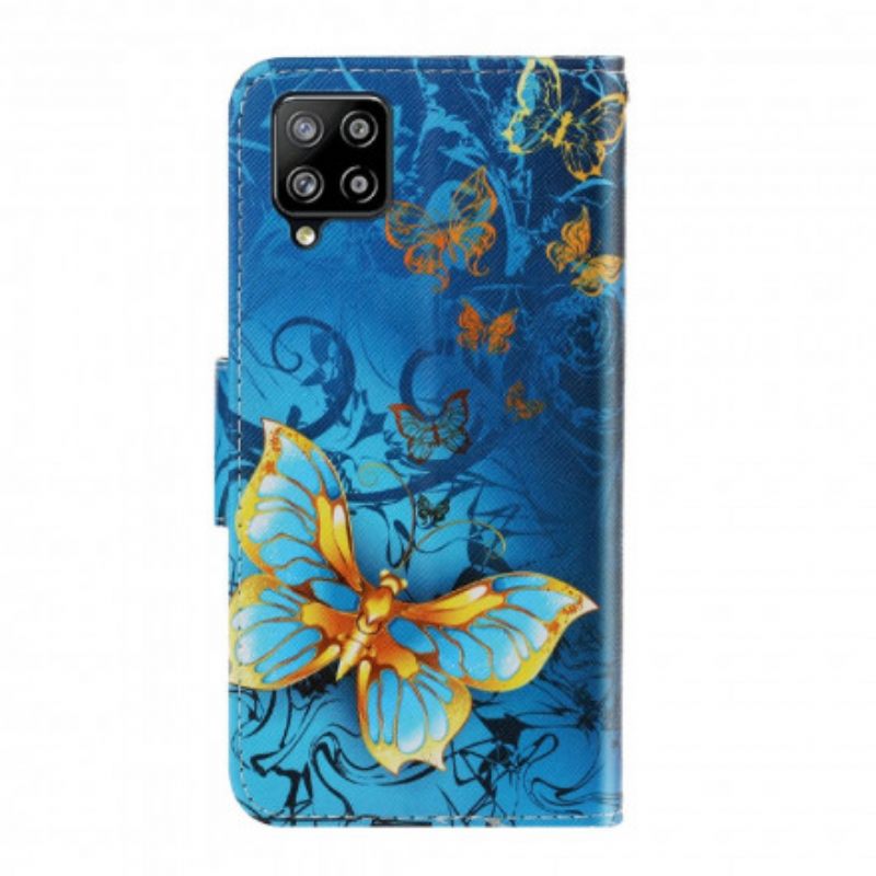 Kotelot Samsung Galaxy A22 4G Suojaketju Kuori Butterfly Strap Muunnelmia