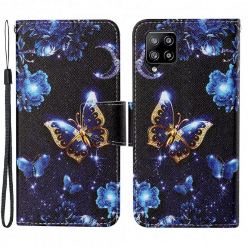 Kotelot Samsung Galaxy A22 4G Suojaketju Kuori Precious Thong Butterflies