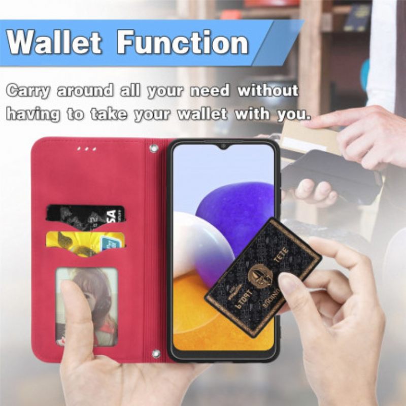 Puhelinkuoret Samsung Galaxy A22 4G Kotelot Flip Faux Leather Vintage