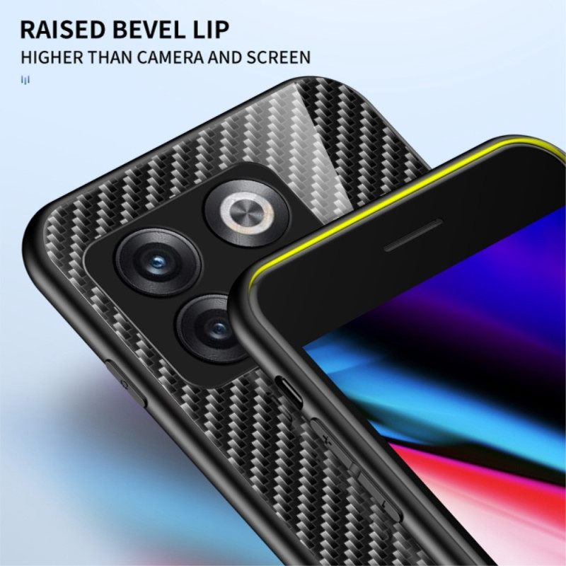 Kuori OnePlus 10T 5G Carbon Fiber Karkaistu Lasi