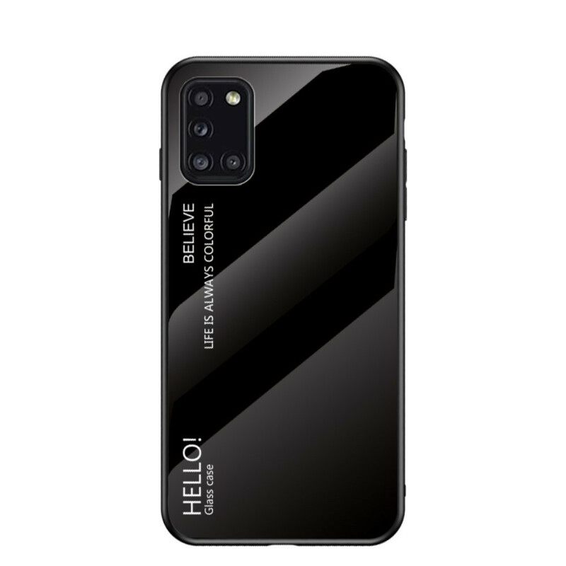 Kuori Samsung Galaxy A31 Tempered Glass Hei
