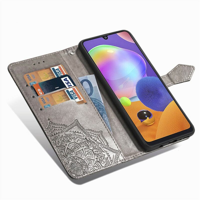 Nahkakotelo Samsung Galaxy A31 Mandala Keskiaika