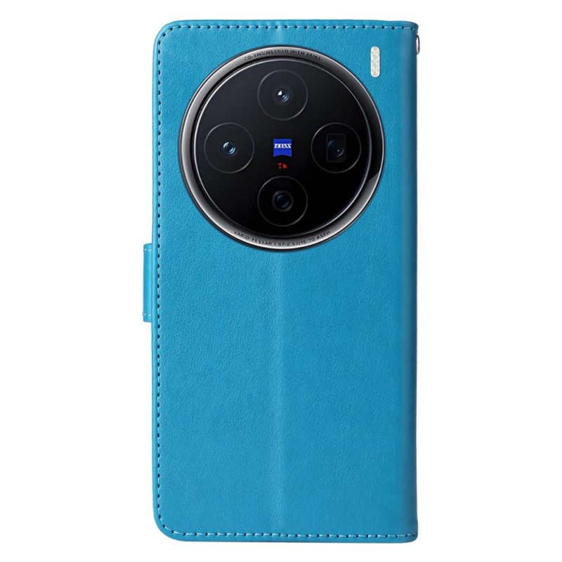 Kotelot Vivo X200 Puhelinkuoret Kukkakuvioinen Perhoskuvio