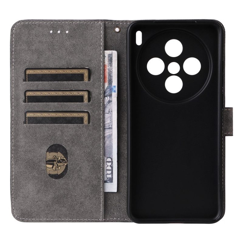 Kotelot Vivo X200 Puhelinkuoret Mokkanahka Hihnalla