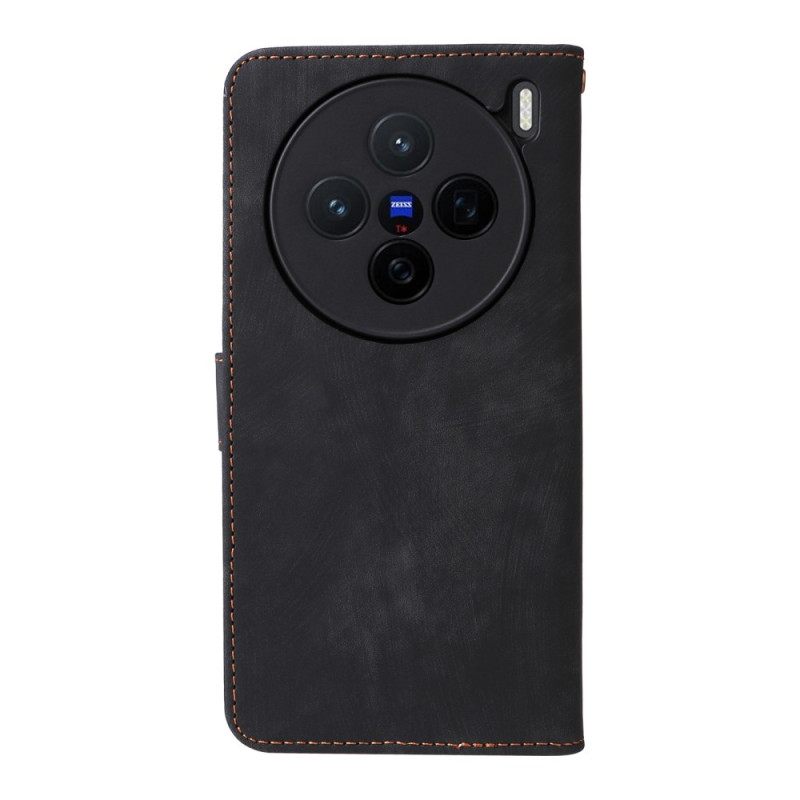 Kotelot Vivo X200 Puhelinkuoret Mokkanahka Hihnalla