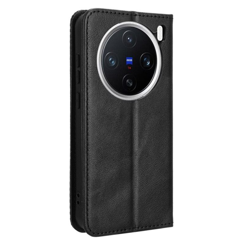 Nahkakotelo Vivo X200 Puhelinkuoret Vintage Reunus