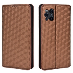 Puhelinkuoret Oppo Find X3 Pro Kotelot Flip Timanttinahkaefekti