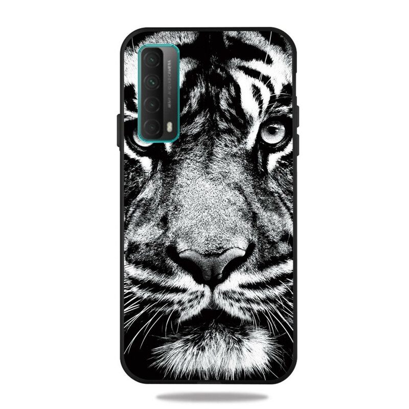 Case Huawei P Smart 2021 Mustavalkoinen Tiikeri