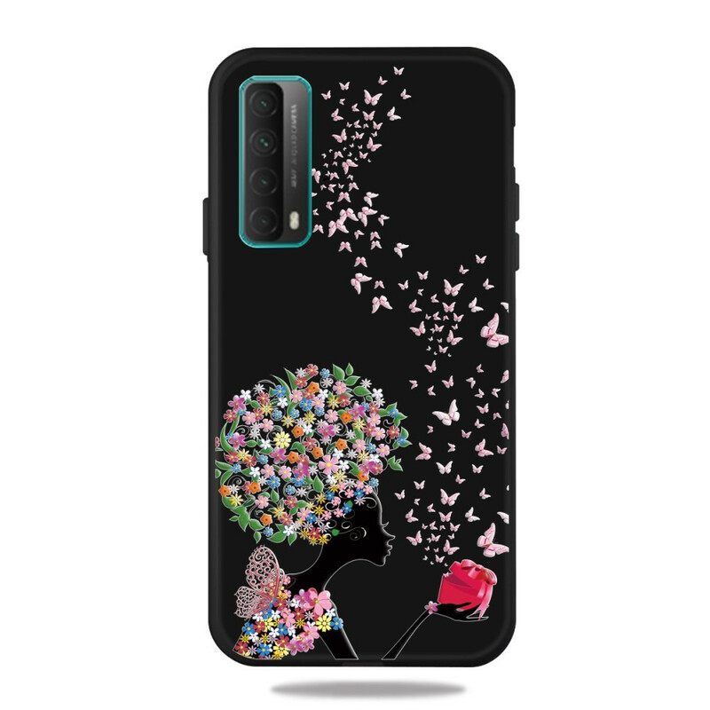 Kuori Huawei P Smart 2021 Nainen Kukkapäällä