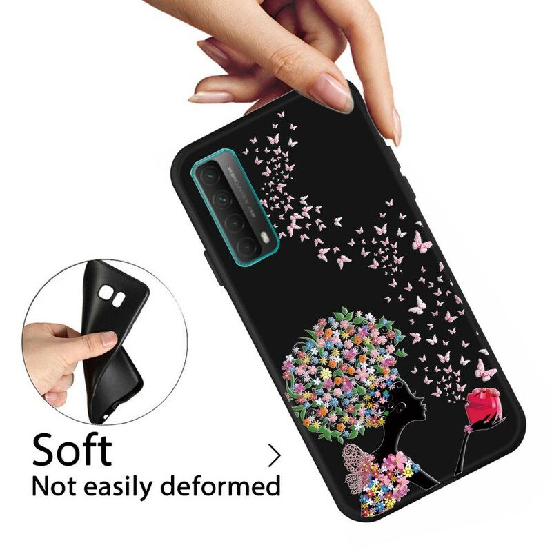 Kuori Huawei P Smart 2021 Nainen Kukkapäällä