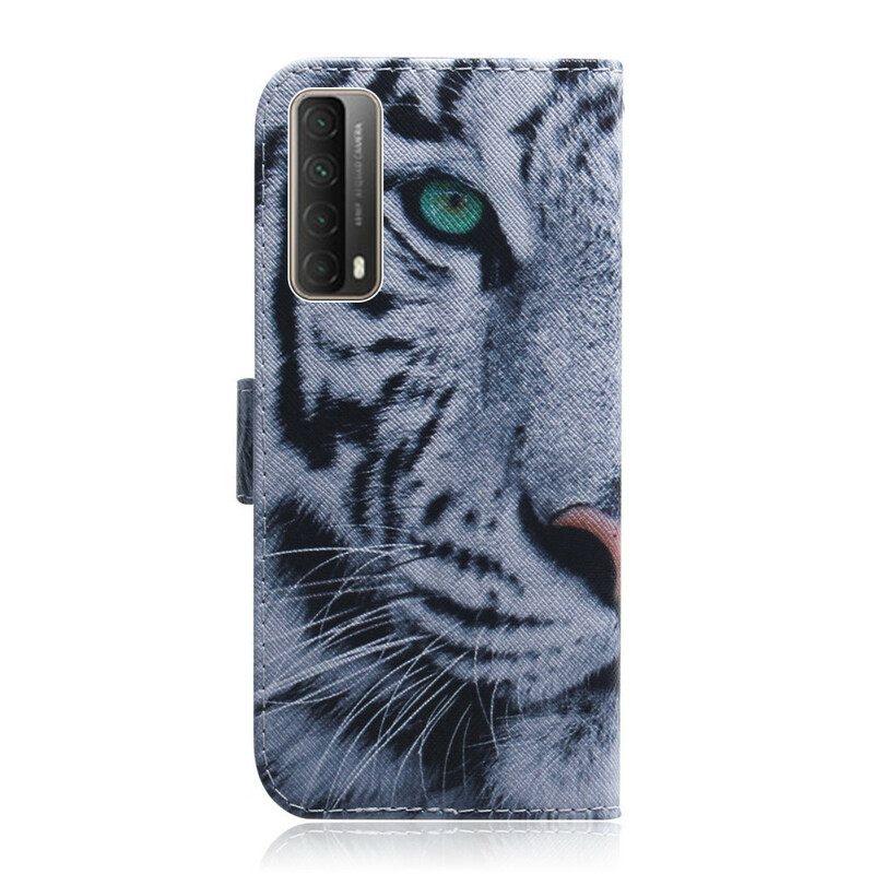 Nahkakotelo Huawei P Smart 2021 Tiger Face