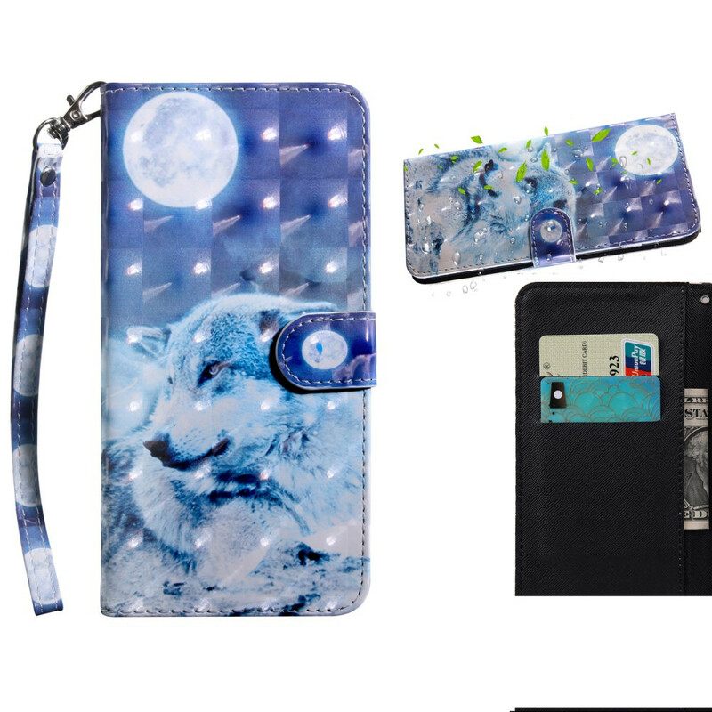 Nahkakotelo Huawei P Smart 2021 Valopiste Hector The Wolf