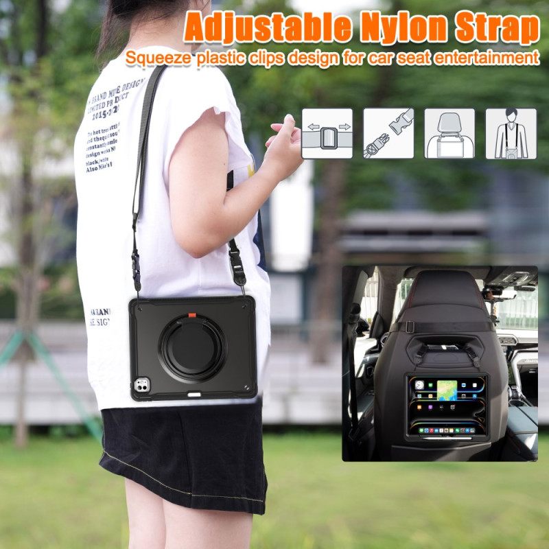 Case iPad Pro 13 (2025) Puhelinkuoret Pyörivä Jalusta Ja Olkahihna