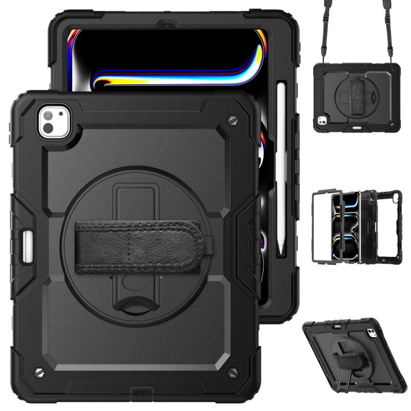 Kuori iPad Pro 13 (2025) Kestävä Näytönsuoja Ja Olkahihna