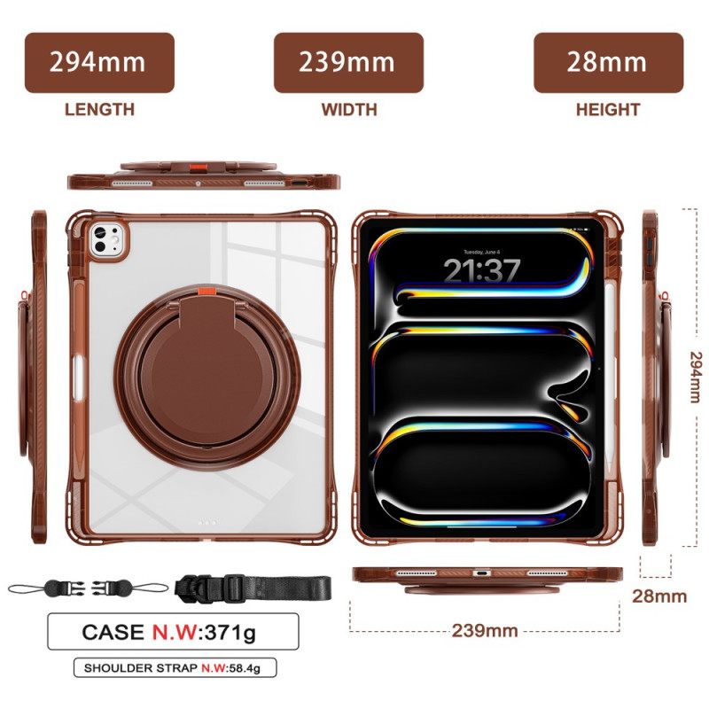 Puhelinkuoret iPad Pro 13 (2025) Säädettävä Jalusta Ja Olkahihna