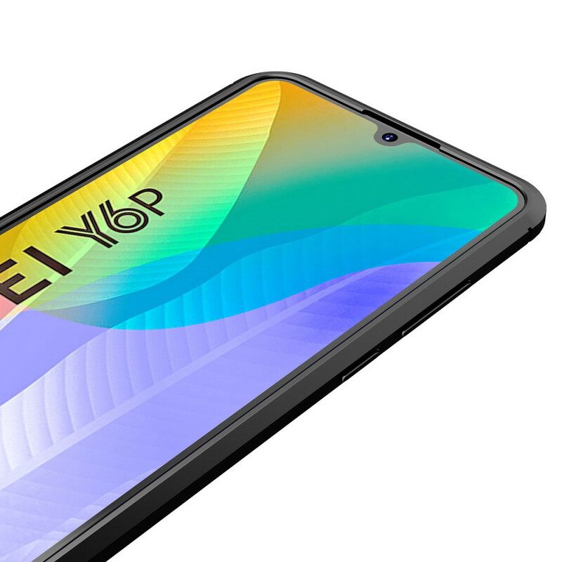 Kuori Huawei Y6p Double Line Litchi Leather Effect