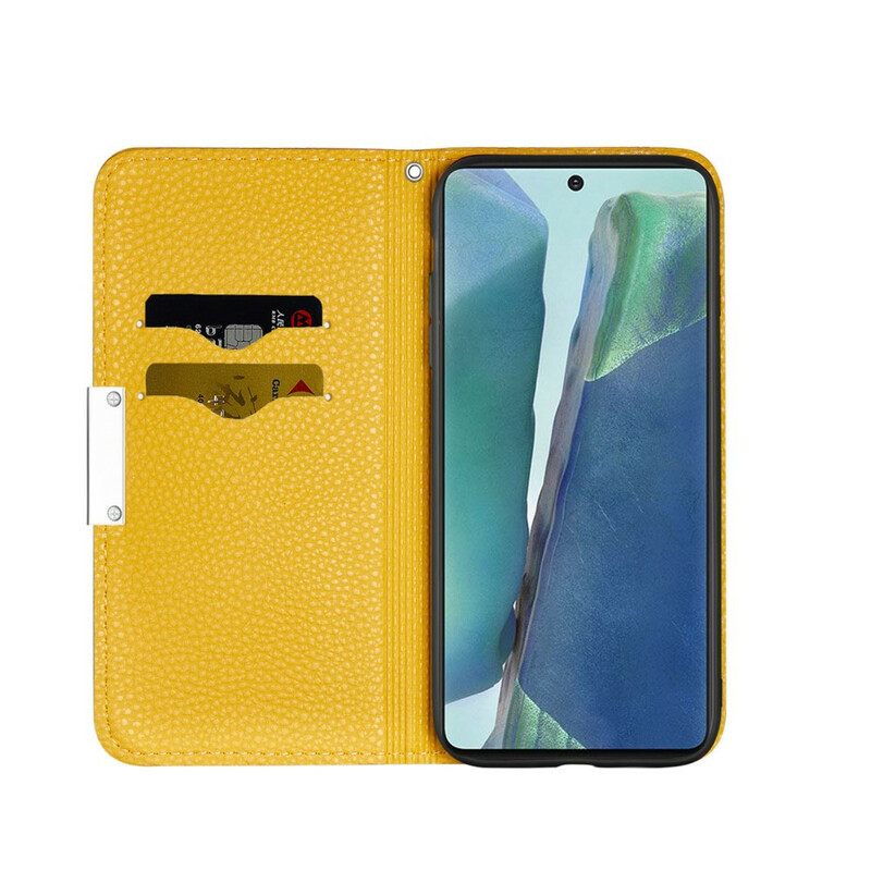 Puhelinkuoret Samsung Galaxy Note 20 Kotelot Flip Ultra Chic Litchi Faux Leather