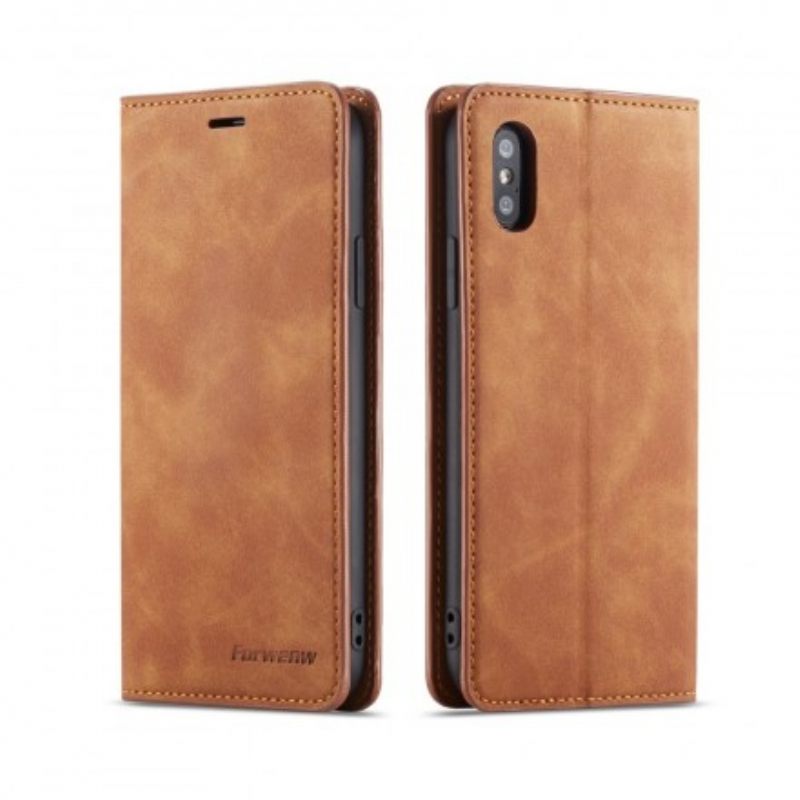 Kotelot iPhone X / XS Nahkaefekti Forwenw
