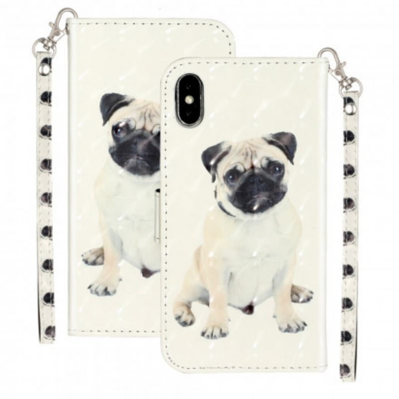 Kotelot iPhone X / XS Suojaketju Kuori Dog Light Kohdevalot Kaulanauhalla