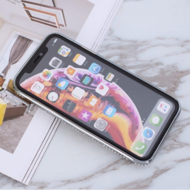Kuori iPhone X / XS Glitter Ja Diamond Ring