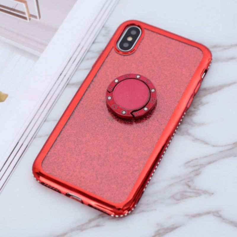 Kuori iPhone X / XS Glitter Ja Diamond Ring