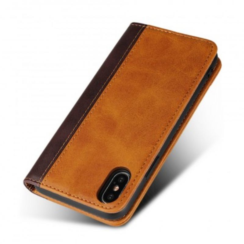 Puhelinkuoret iPhone X / XS Kotelot Flip Bicolor Leather Effect