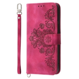 Kotelot Oppo Reno 14 Pro 5g Pitsimokkanahkaefekti Hihnalla Ja Olkahihnalla