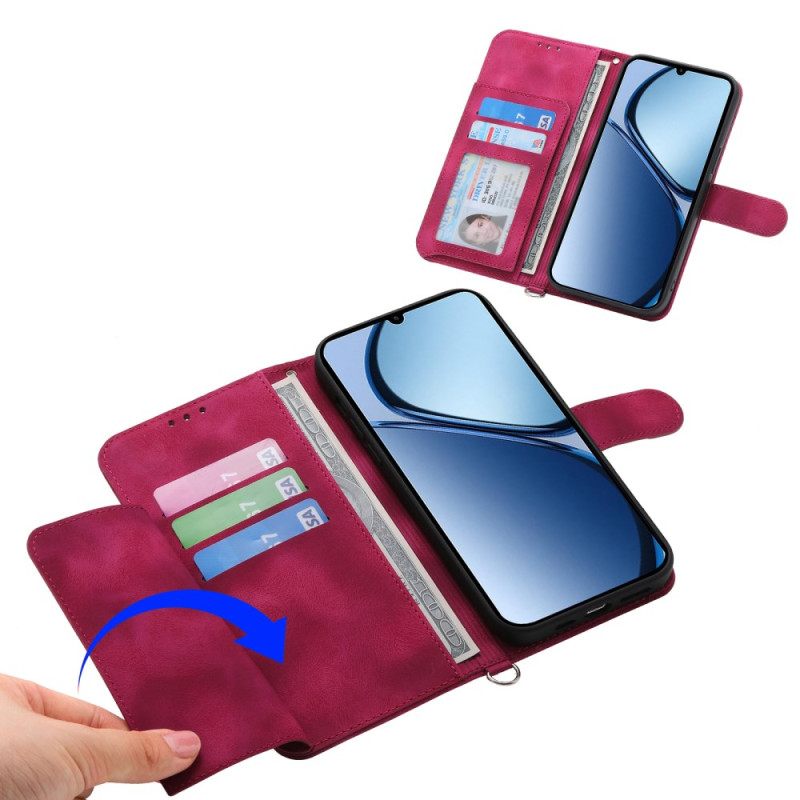 Kotelot Oppo Reno 14 Pro 5g Pitsimokkanahkaefekti Hihnalla Ja Olkahihnalla