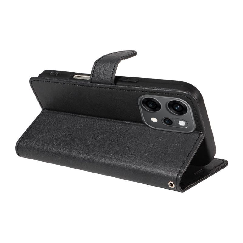 Nahkakotelo Oppo Reno 14 Pro 5g Yksivärinen Tekonahka