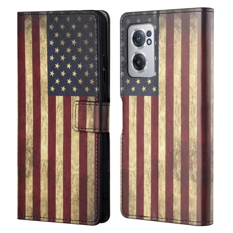 Nahkakotelo OnePlus Nord CE 2 5G Amerikan Lippu