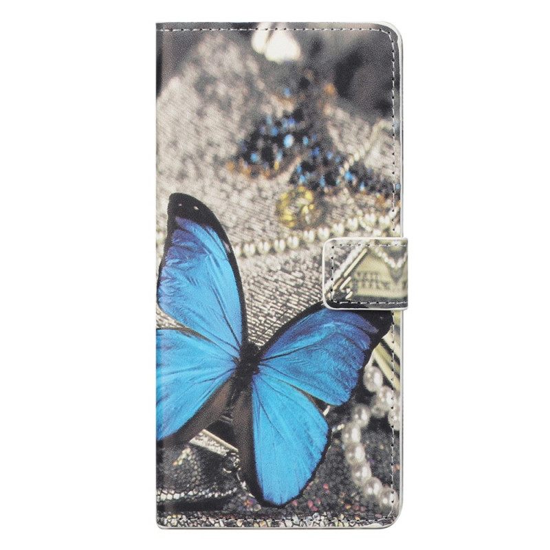 Nahkakotelo OnePlus Nord CE 2 5G Butterfly Kankaalla