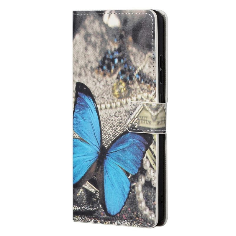 Nahkakotelo OnePlus Nord CE 2 5G Butterfly Kankaalla