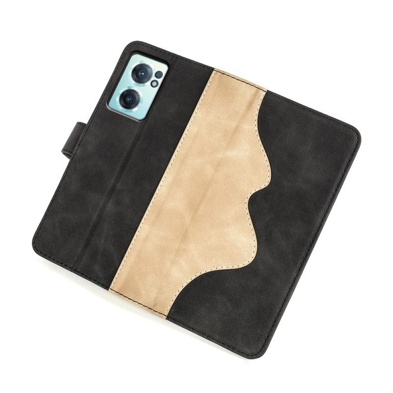 Nahkakotelo OnePlus Nord CE 2 5G Kaksisävyinen Keinonahka