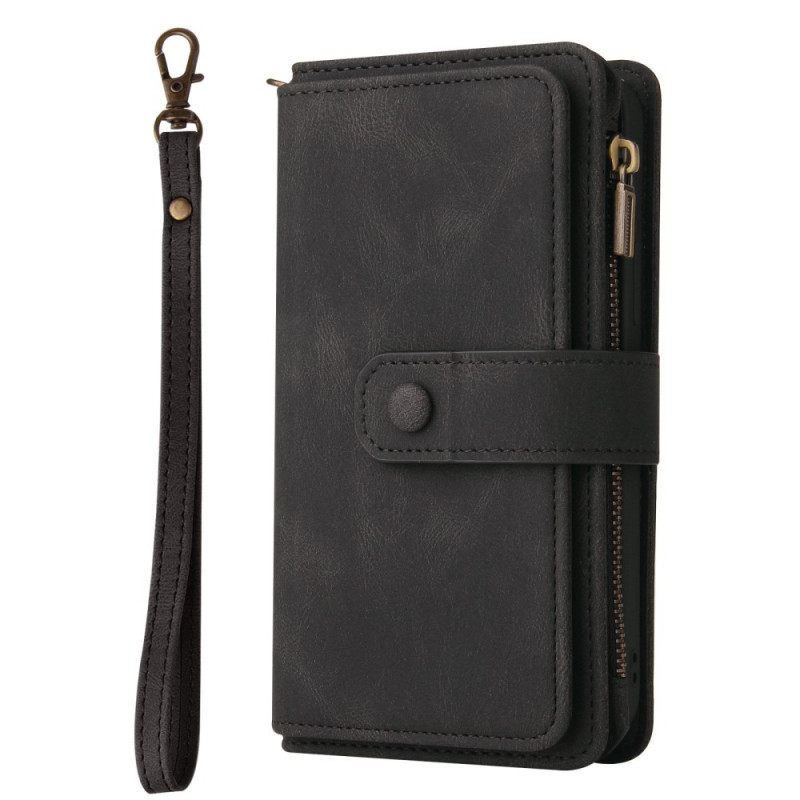 Nahkakotelo OnePlus Nord CE 2 5G Lompakkokuori Suojaketju Kuori Strap Lompakko